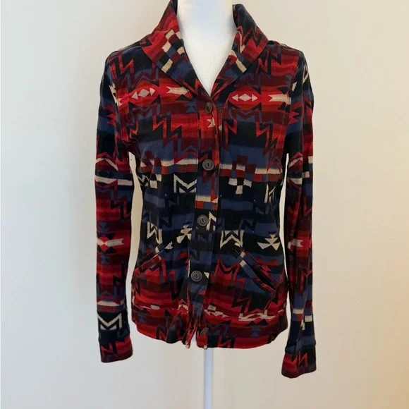 Ralph Lauren Tribal Pattern Button-Up Sweater - Picture 1 of 7